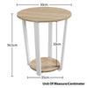 Set of 2 Industrial Side Table Round Sofa End Table w/ Storage Rack Metal Frames