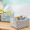 Canvas Fabric Storage Basket Folding Box For Laundry Basket With Handle-