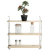 3 Tier Mounted Wall Floating Shelves.Decorative Shelf.(Black Metal & Solid Wood)