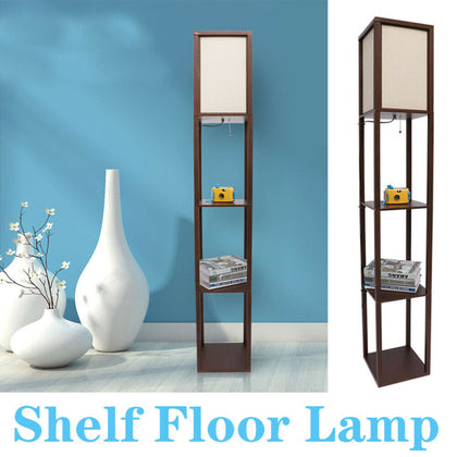 Modern Shelf Floor Lamp Soft Light 4-tier Open Shelves Storage Display Decor DIY