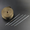 10m Titanium Exhaust Heat Wrap Manifold Downpipe High Temp Bandage Tape Roll UK