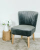 Velvet Accent Chair Occasional Seat Modern Bedroom Office Retro Scandi Grey