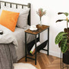 Side Table End Table w/ Magazine Holder Sling Nightstand 48 x 24 x 61cm Vintage