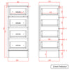 Bathroom 4 Drawer Storage  Cabinet Unit Modern Gloss White Cupboard 300 x 300mm