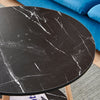 2 tier Small Side Sofa Table with Storage Shelf for Living Room Marble Effect BN