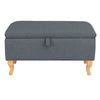 Rectangular Storage Footstool Ottoman Pouffe Stool Fabric Chair Upholstery Bench
