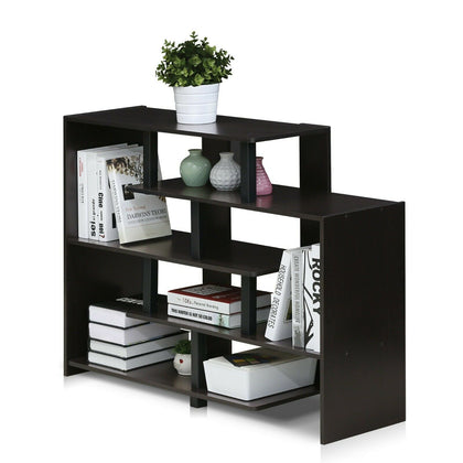 Furinno 17035EX/BK Turn-N-Tube 5-Tier Storage Shelf, Espresso/Black