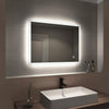 Bathroom Mirror with LED Light Demister Pad Anti-fog Touch Switch Wall Mounted