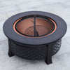 Outdoor Cast Iron Fire Pit Bowl Round Patio Fire Large Outdoor Portable Fire Pit