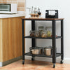 Rolling Storage Cart 3 Tiers Kitchen Serving Trolley Home Storage Unit W/ Wheels