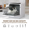 Table Top Mini Dishwasher 6-Program Freestanding 5L Dish Cleaner LED Dish Basket