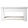 White Wooden Coffee Table Sofa Side Table w/ Lift Up Top Storage Area & Shelf