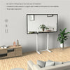 White No Drill Floor TV Stand Tall with Bracket Mount 32-100" Height Adjustable