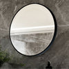 Industrial Black Round Wall Mirror 50cm Home Bathroom Wall Mounted Vanity Decor
