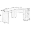 Black/ White Corner Computer Desk L-Shaped Office Workstation Table Book Shelf