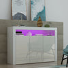 Sideboard 3 Doors Cabinet Cupboard Matt Body and High Gloss Doors RGB LED Light
