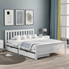 2 Drawers 4ft 3ft Double Single Wooden Solid White Pine Kids Storage Bed Frame