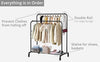 Heavy Duty Metal Double Clothes Rail Rack Garment Hanging Display Stand Shelf