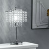 Chrome Table Desk Lamp with Crystal Lampshade Bedside Night Light Home Decor