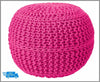 Knitted Moroccan 50Cm Large Round Pouffe Footstool Foot Stool Living Room New