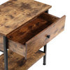 Rustic Side Table Storage Cabinet with Drawer & Shelf LivingRoom Office Decor UK