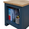 Lisbon Blue Side Lamp Table Bedside Cabinet Nightstand With Open Storage Shelf