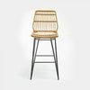 Set 2 Rattan Bar Stools Bistro Furniture Entryway Dining Room Living Breakfast