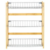 3 Shelf Bamboo Wood Kitchen Spice Rack Metal Storage Unit for Fruit Vegetables