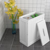 White Shaker Slimline Wooden Multi-purpose Bathroom Storage Unit