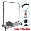 HEAVY DUTY CLOTHES RAIL 4FT LONG 5FT GARMENT SHOE RACK HOME STORAGE DISPLAY