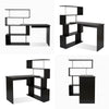 Mondeer L Shaped Computer Desk Corner Desk 360 Degree Rotatable Shelve Black