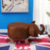 Brown Animal Footstool Ottomans Stool Kid Toy Gift Faux Leather Elephant Lovely