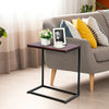 Wooden C-Shape Industrial Side End Table Sofa Coffee Laptop Table Living Bedroom