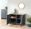 Blue Oak Top Shoe Storage Cabinet 2 Door Cupboard Two Tone Hallway Unit