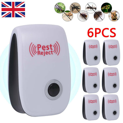 6x Ultrasonic UK Plug In Pest Repeller Night Light Mouse Mice Rat Spider Insects