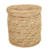 Palm Fibre Storage Baskets with Lid 15 And 20cm - Natural/Woven