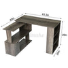 L-shaped Computer Desk Corner PC Table Workstation Home Office Shelves Rotatable