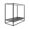 ASHWELL 4 POSTER METAL BED FRAME BLACK/WHITE - SINGLE/SMALL DOUBLE/DOUBLE/KING
