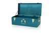 Beautify Storage Trunk Teal Metal Gold Hardware Stackable Vintage Lockable Chest