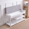 3 Tier Wooden Hallway Shoe Rack Storage Bench Bed End Stool Fabric Padded Seat