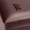 Folding Foldable Ottoman Storage Box Toys Box Leather Bench Seat with Line Brown