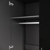 Black Modern High Gloss 3 Door Triple Wardrobe with Hanging Rail & Shelves