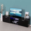 Modern 160cm TV Unit Cabinet Stand High Gloss Doors with LED Lights Black
