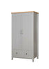 Eaton Grey 2 Door Double Wardrobe 1 Drawer Bedroom Furniture Storage Cupboard