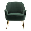 Green Velvet Armchair Wing Back Chair Tub Accent Fireside Small Sofa Metal Legs