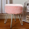Shaggy Fluffy Vanity Stool Pouffe Footstool Hairpin Legs Dressing Table Chair