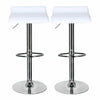 Set of 2 Breakfast Bar Stool with Chrome Footrest Base Swivel Gas Lift Elegant