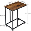 Industrial Sofa Table End Table C-Shape Side Table Coffee Laptop Table Rustic