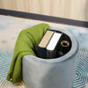 Round Bedroom Velvet Ottoman Double Storage Box Bed Foot Stool Seat