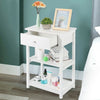 White Bedside Table Cabinet Side End Table Nightstand Storage Organizer 3 Tier